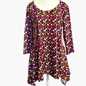Misia Geometric Striped Flowy Top‎